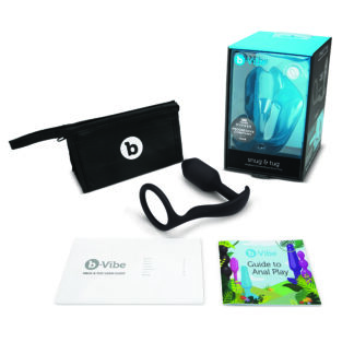b-Vibe Snug & Tug Weighted Silicone Anal Plug with Cockring Black