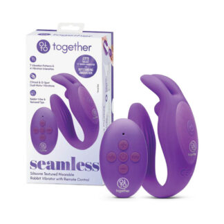 Together Seamless Silicone Textured Wearable Rabbit Vibrator with Remote Control