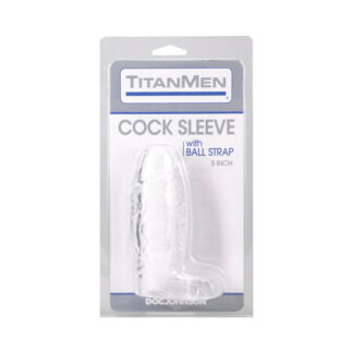 TitanMen Cock Sleeve with Ball Strap 5 in. Clear