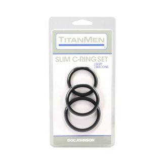 TitanMen Slim C-Ring 3 Piece Silicone Set Black