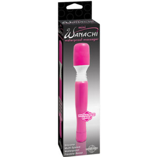 Mini Wanachi Waterproof Massager Flexible Silicone Wand Vibrator Pink