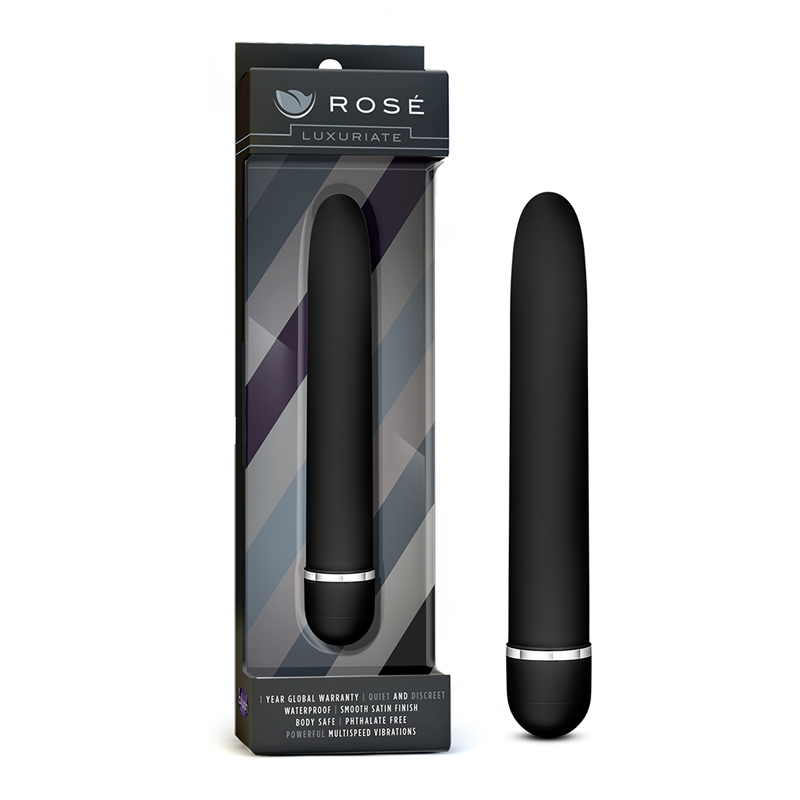 Rose Luxuriate Classic Slimline Vibrator Black