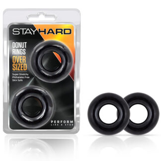 Stay Hard Donut Rings Oversized Cockring 2-Pack Black