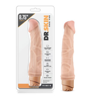 Dr. Skin Cock Vibe 6 Realistic 8.75 in. Vibrating Dildo Beige