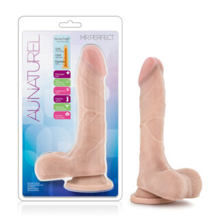 Au Naturel Mister Perfect 8.5 in. Posable Dual Density Dildo with Balls Beige