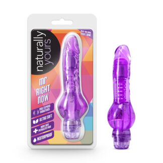 Naturally Yours Mr. Right Now 6.5 in. Vibrating Dildo Purple