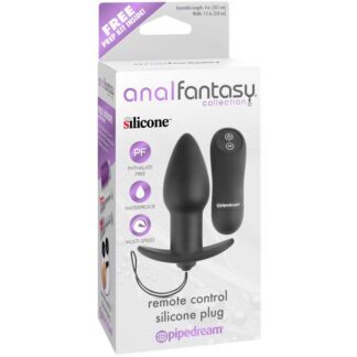 Anal Fantasy Collection Vibrating Remote Control Silicone Plug Black