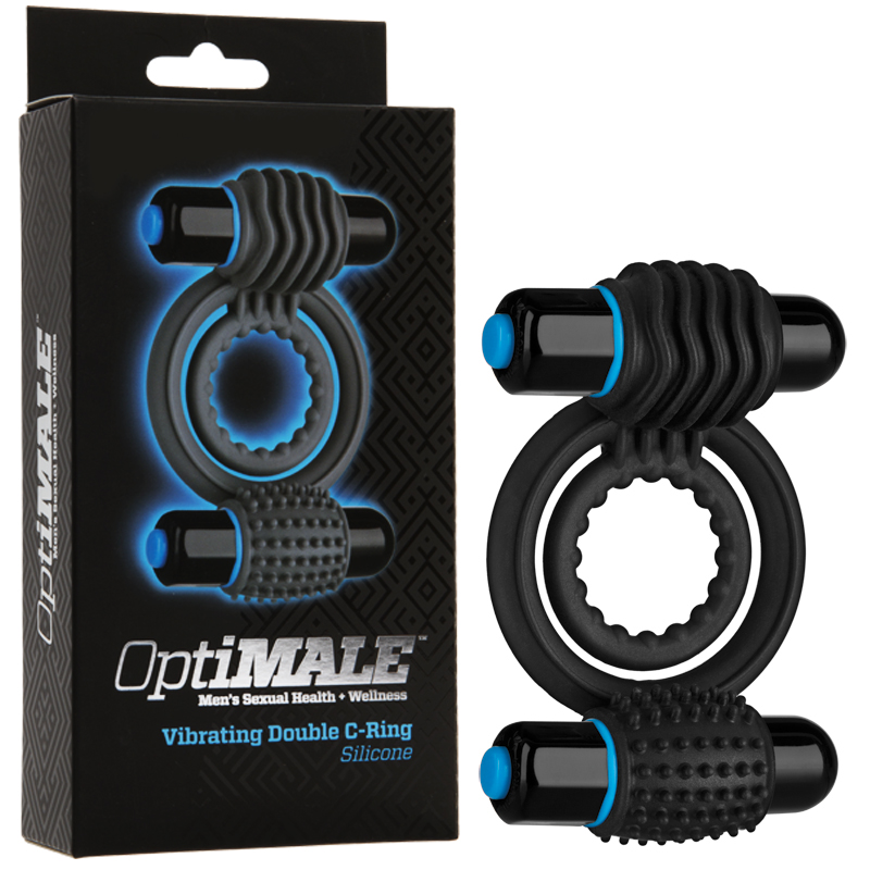 OptiMALE - Vibrating Double C-Ring Black