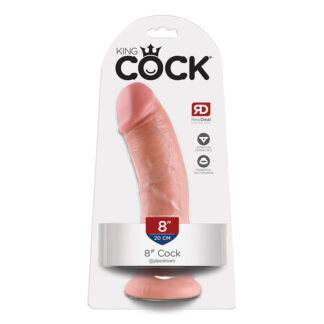 King Cock 8 in. Cock Realistic Dildo With Suction Cup Beige