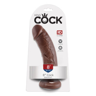 King Cock 8 in. Cock Realistic Dildo With Suction Cup Brown