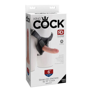King Cock Strap-On Harness With 6 in. Cock Beige