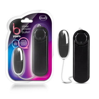 B Yours Silver Power Bullet Remote-Controlled Egg Vibrator Black