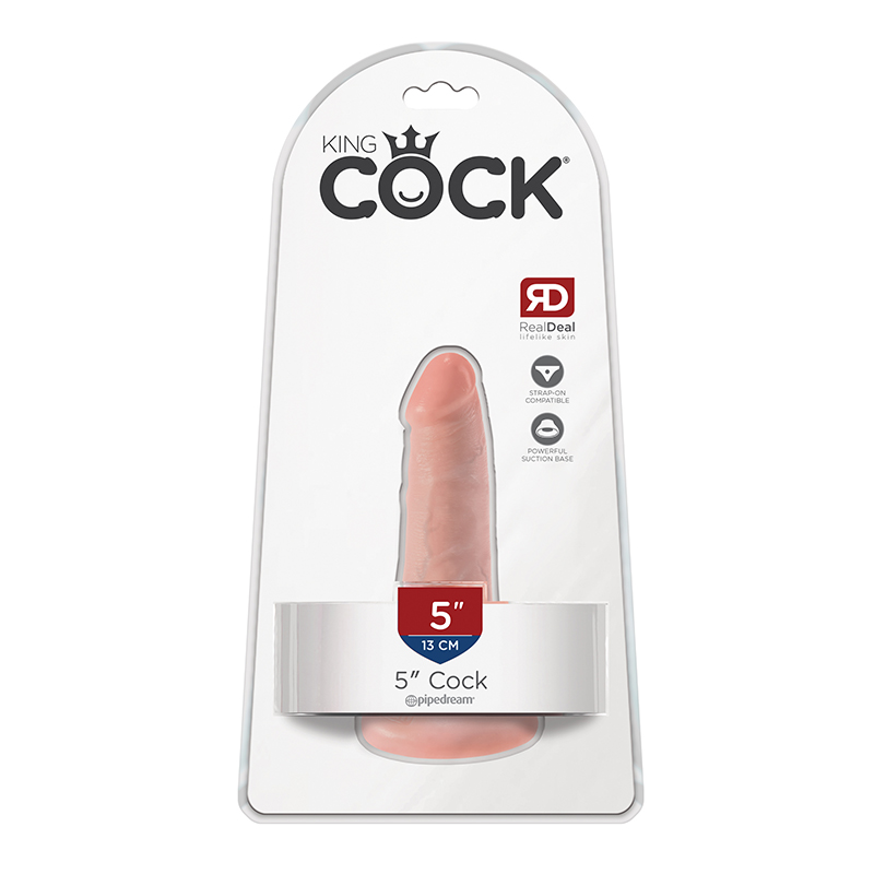 King Cock 5 in. Cock Realistic Dildo With Suction Cup Beige