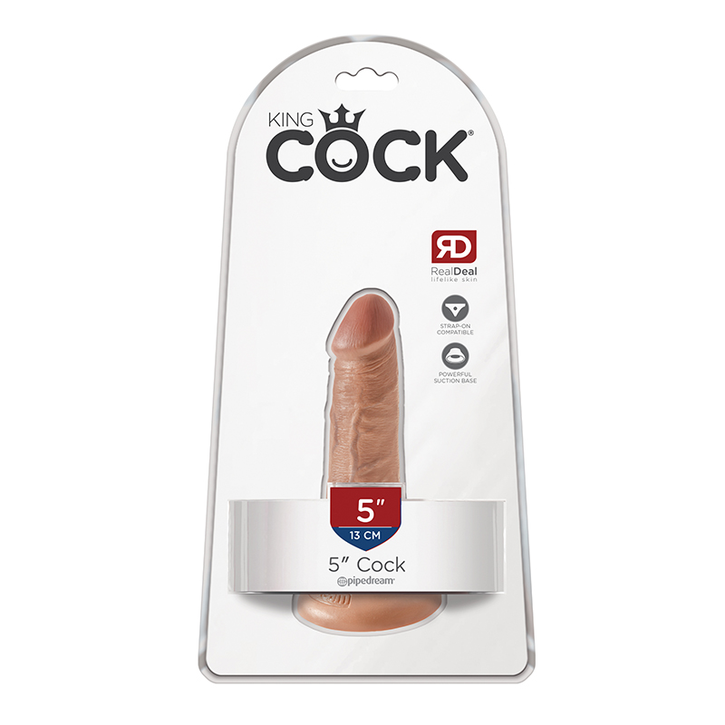 King Cock 5 in. Cock Realistic Dildo With Suction Cup Tan