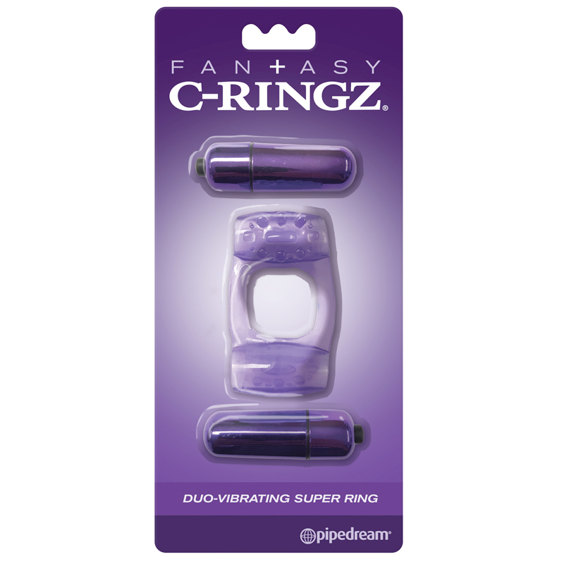 Fantasy C-Ringz Duo-Vibrating Super Ring With Dual Bullets Purple