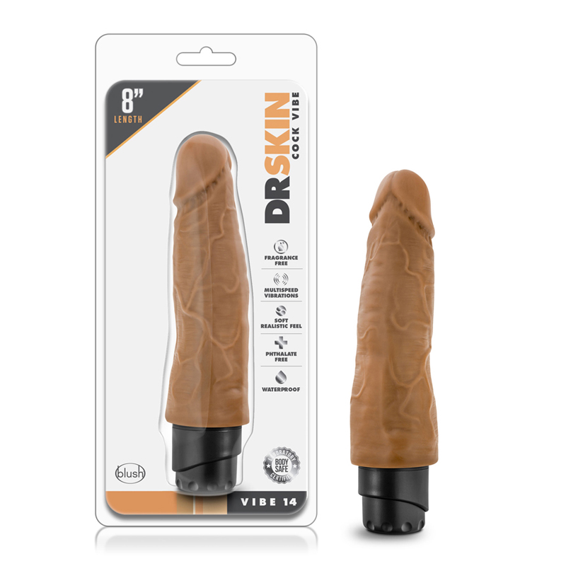Dr. Skin Cock Vibe 14 Realistic 8 in. Vibrating Dildo Tan