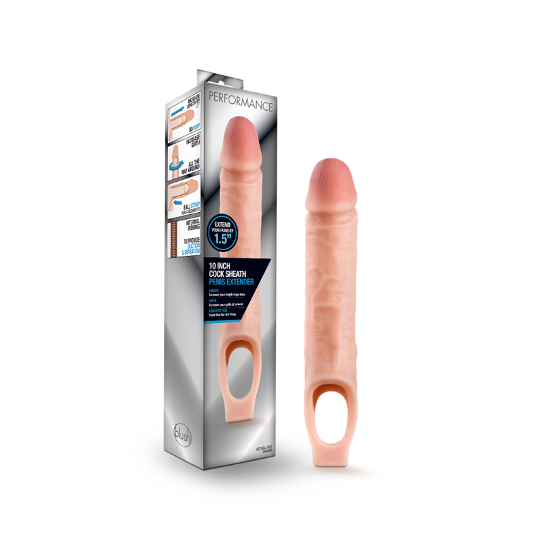 Performance 10 in. Cock Sheath Penis Extender Sling Beige