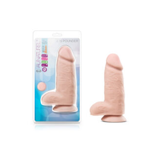 Au Naturel 2.75 Pounder 10 in. Posable Dual Density Dildo with Balls Beige